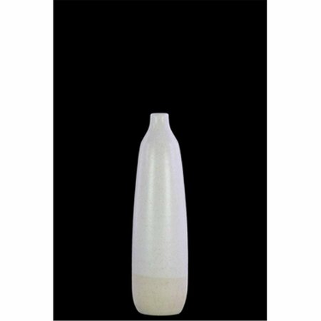 URBAN TRENDS COLLECTION Ceramic Bottle Vase with Narrow Mouth, White 46321
